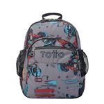 Mochila escolar Totto Crayoles gris con robots