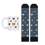 UO Kit Taza + Calcetines talla 36-41 Amor Gatuno