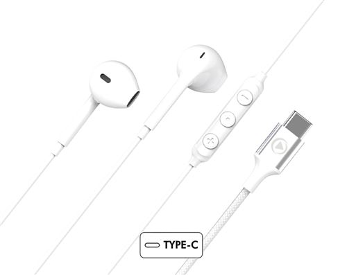 Auriculares Force Play KP USB-C Blanco