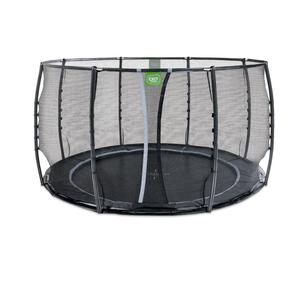 Exit - Cama elástica de suelo Dynamic 366 cm negro con red de seguridad