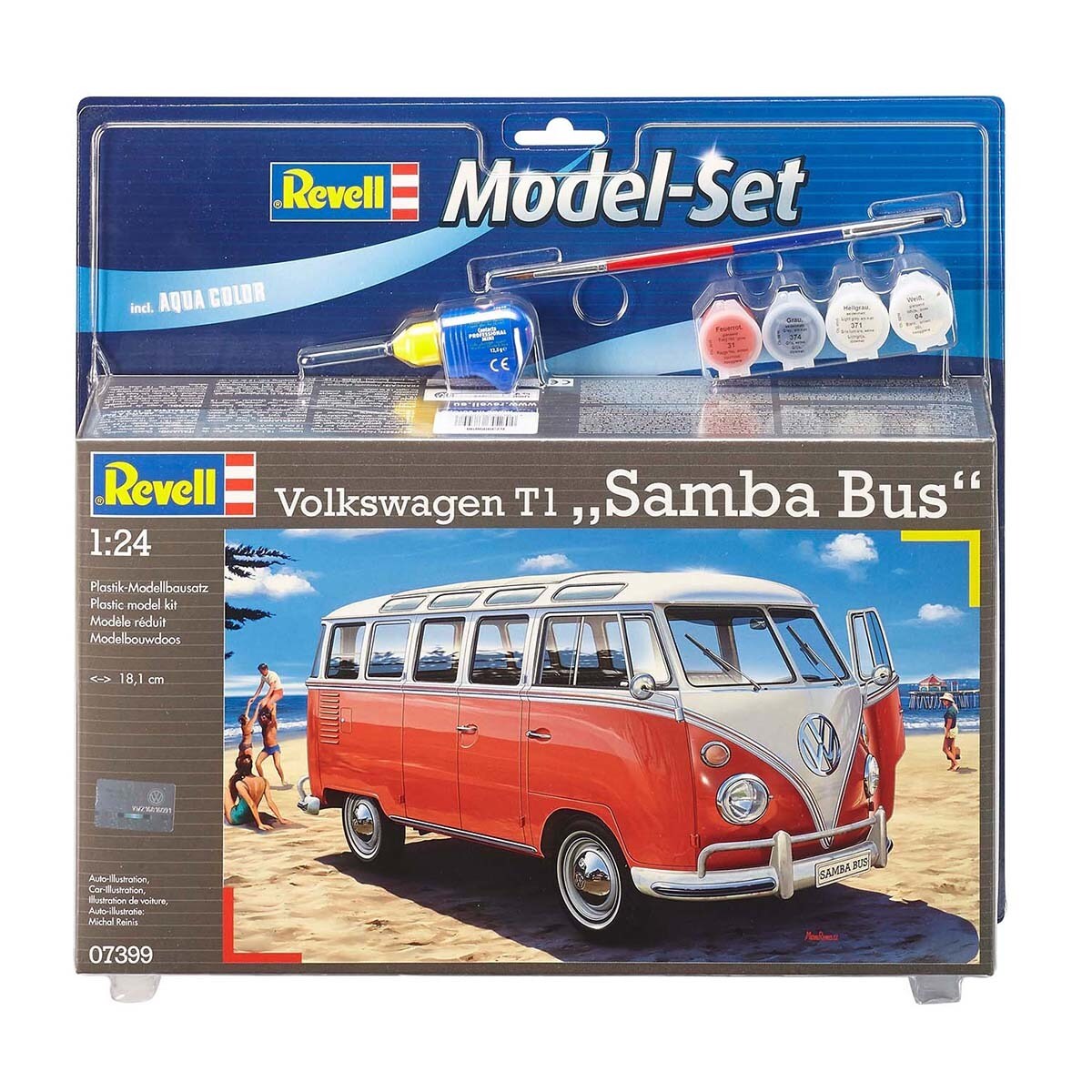 Revell - Maqueta Volkswagen T1 Samba Bus con accesorios básicos Revell.