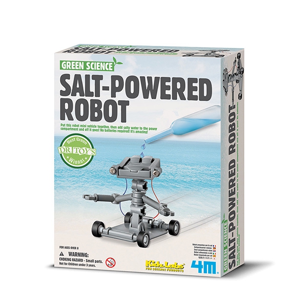 Green Science robot energizado con agua salada