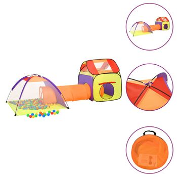 Tienda De Juego De Niños Con 250 Bolas Multicolor 338x123x111cm Vidaxl