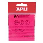 Bloc de 50 notas adhesivas transparentes Apli 75x75 Rosa