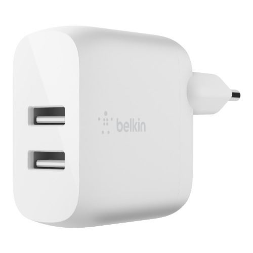 Cargador de pared dual Belkin BoostCharge 24 W Blanco