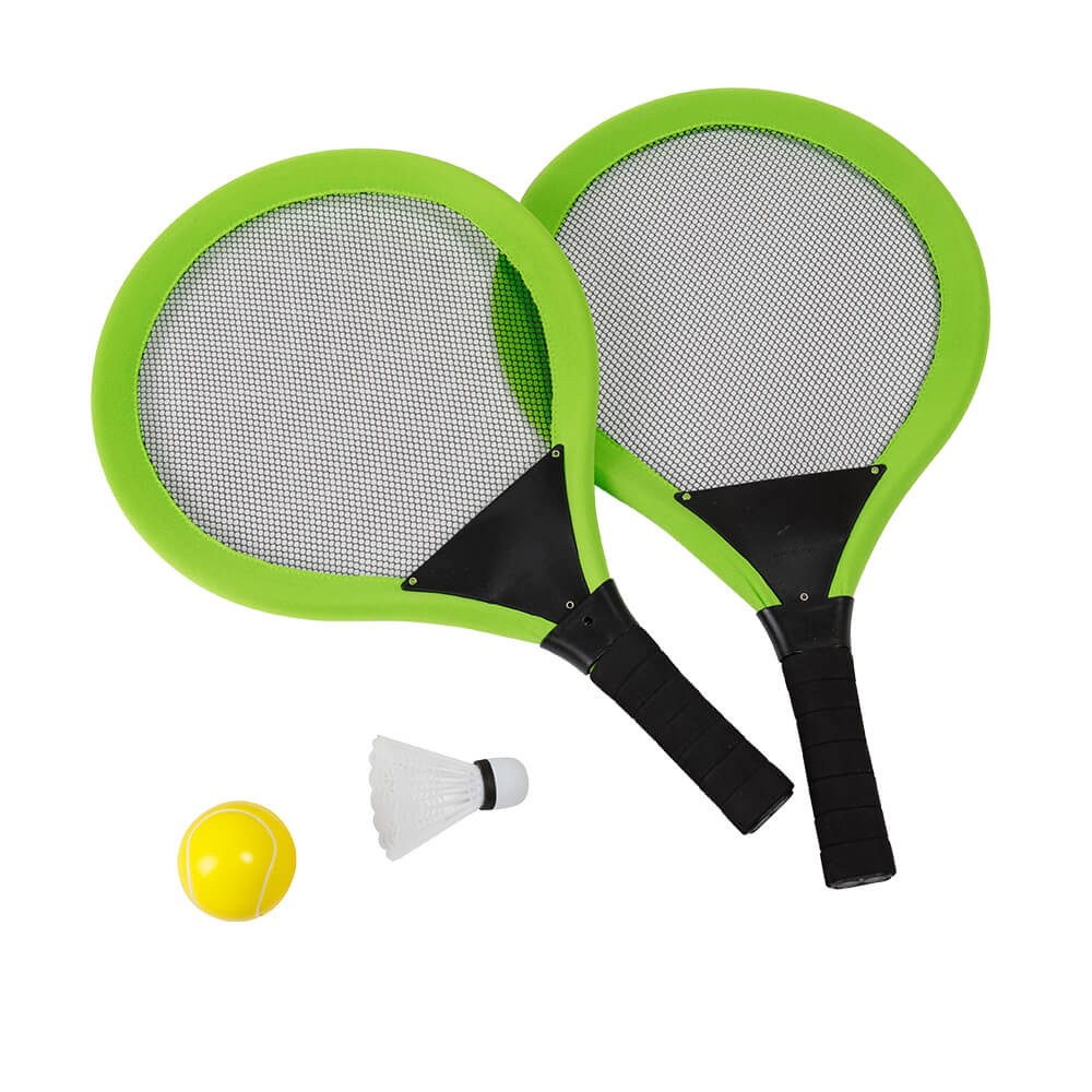 Raquetas de bádminton de tela con dos pelotas