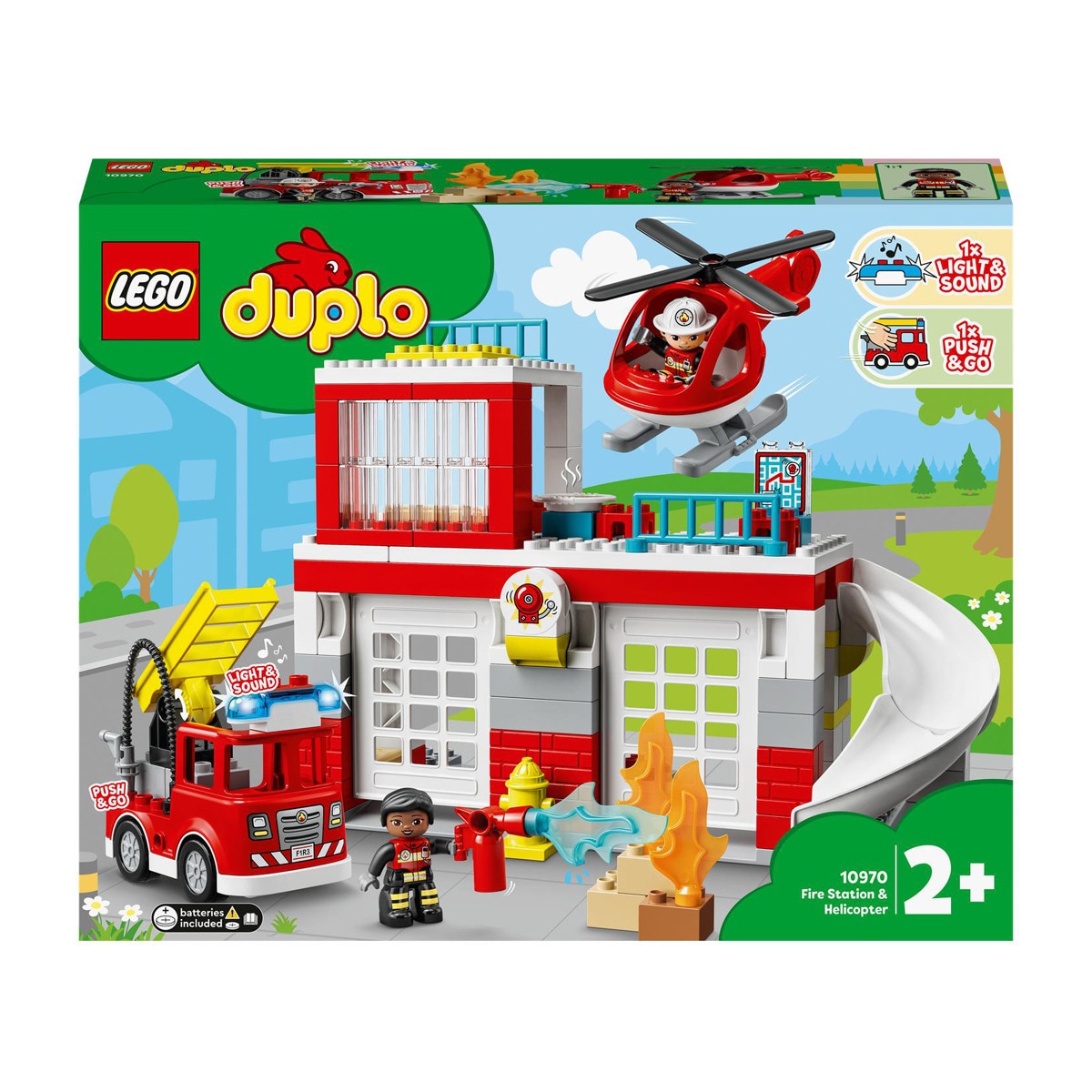 LEGO - Set De Construcción Parque De Bomberos Y Helicóptero Con Camión De  DUPLO