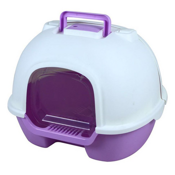 Caja De Arena Para Gatos Arenero Resistente Inodoro Para Gatitos Con Tapa 50x41x39cm Morado