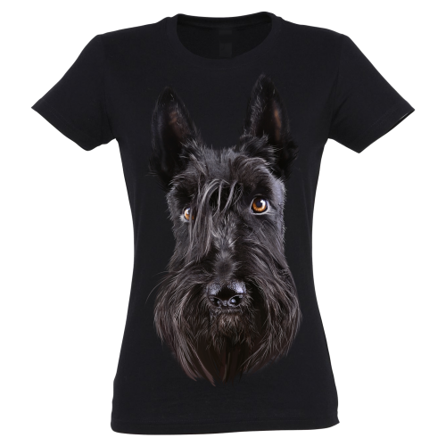 Camiseta Mujer Terrier Escocés color Negro