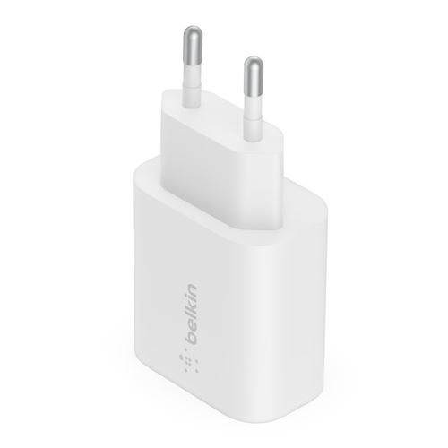 Cargador de pared Belkin BoostCharge USB-C PD 3.0 PPS de 25 W Blanco