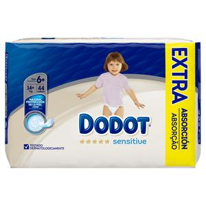 Dodot - Pañales Sensitive Extra T6+ (14+kg) 44 Unidades