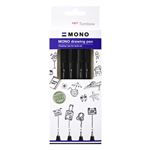 Estuche con 4 Rotuladores Mono drawing Tombow de punta fina