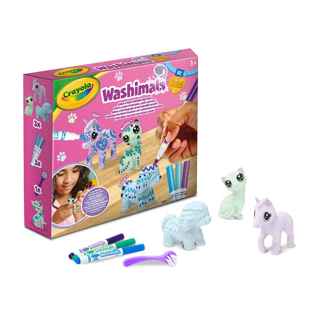 Crayola - Set 3 mascotas Colores Pastel Washimals Pets Crayola.