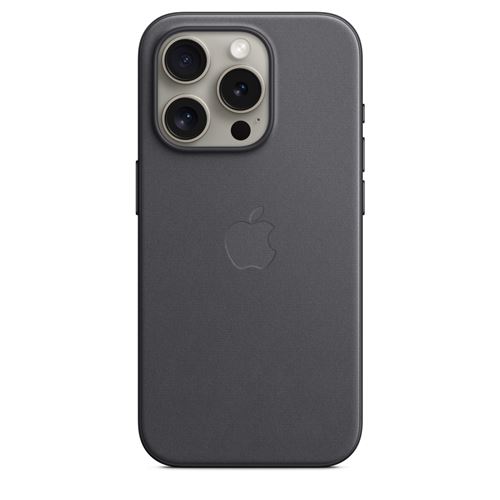 Funda de trenzado fino Apple Negra con MagSafe para iPhone 15 Pro