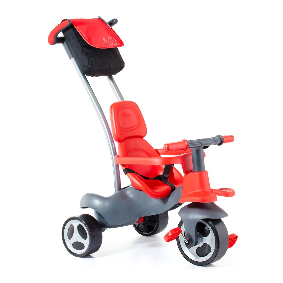 Moltó - Triciclo Urban Trike Dirección Suave + Bolsa + Ruedas De Goma Rojo + Bonus Termo Bebidas