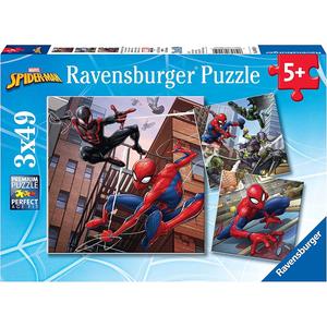 Ravensburger - Spider-man - Ravensburger Marvel Spider-Man - Conjunto de 3 rompecabezas de 49 piezas ㅤ