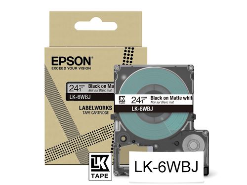 Cinta Epson Matte Tape LK-6WBJ Blanco/Negro 25mm(8m)