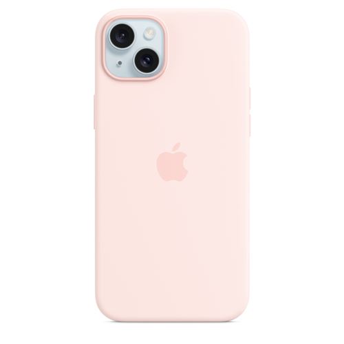 Funda de silicona Apple Rosa claro para iPhone 15 Plus