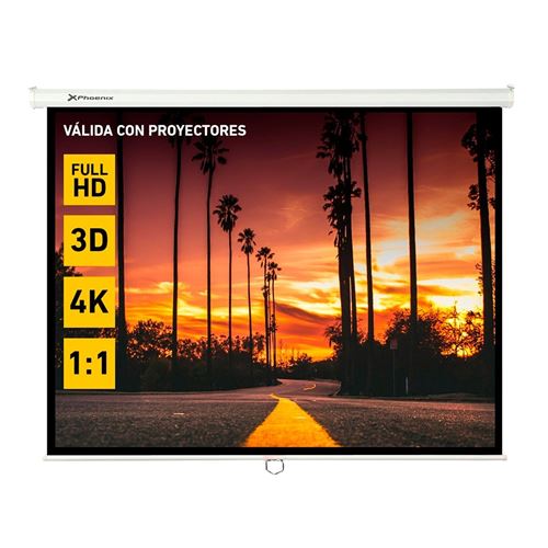 Pantalla videoproyector Manual Phoenix 100'' para pared y techo