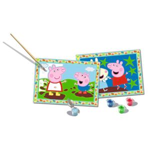 Ravensburger - Peppa Pig - Kit para pintar por números con dos tablas preimpresas y pincel ㅤ