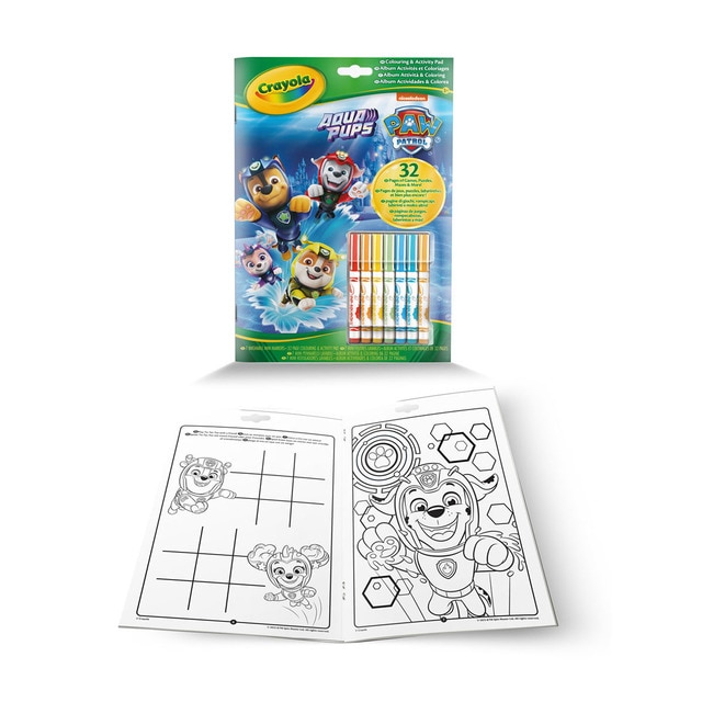 Crayola - Libro Actividades y Colorear Paw Patrol 7 rotuladores Crayola.