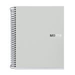 Cuaderno A5 clásico microperforado Miquelrius cuadrícula 5 mm Gris