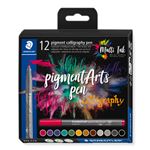 Estuche con 12 rotuladores STAEDTLER Pigment Arts Calligraphy con punta de caligrafía – varios colores