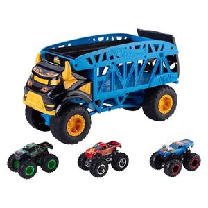 Hot Wheels - Camión transportador de Monster Trucks