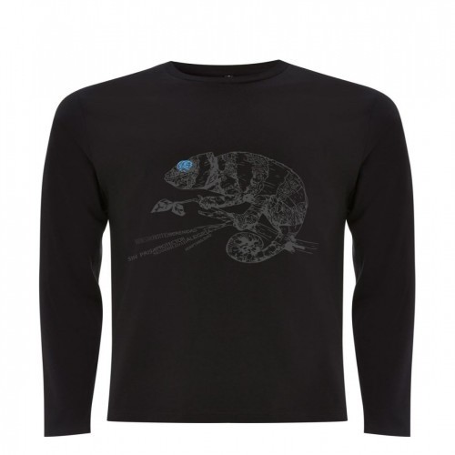 Camiseta unisex camaleón color Negro