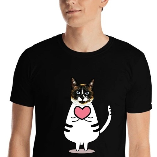 Mascocula camiseta hombre enamorao personalizado con tu mascota negro