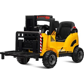 Carretilla Elevadora Ataa Elevator 12v Amarillo - Tractor Eléctrico Infantil Para Niños De Batería Con Mando Control Remoto