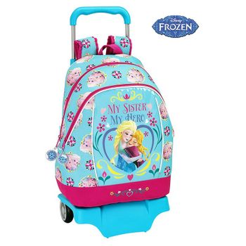 Mochila Grande Con Ruedas Frozen 32 Cm.