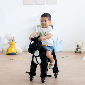 Ponyride Blaky Caballo De Montar Para Niños - Caballo Balancín De Peluche Para Niños Y Bebés