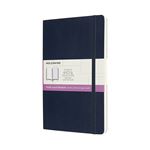 Cuaderno Moleskine large formato doble liso-rayas tapa blanda azul zafiro