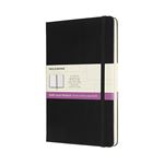 Cuaderno Moleskine large formato doble liso-rayas tapa dura negro