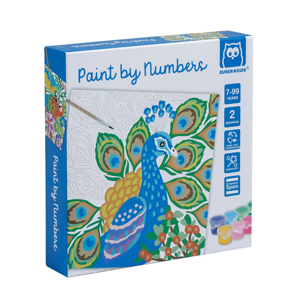 Láminas para pintar con números – Pájaros Multicolor