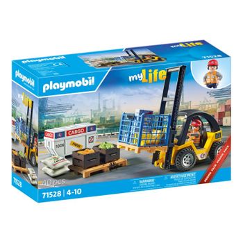 71528- Playmobil - Carretilla Elevadora Con Equipamiento