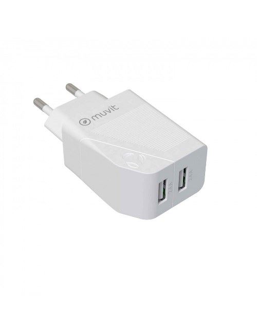 Adaptador Muvit for change  USB-A 24W Blanco