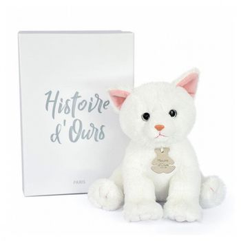 Peluche Gato Bebe Blanco Con Caja