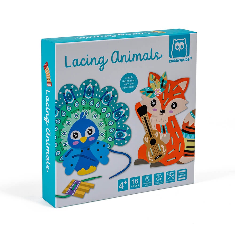 Láminas para pintar con hilos de colores – Lacing Animals