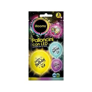 Luz de fiesta LED Happy Birthday, 3pz