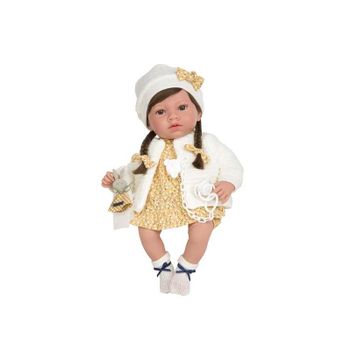 Muñeca Elegance 40 Cm Aria Ocre C/mecanismo Risa Try Me C/bolsa (muñecas Arias 50646)