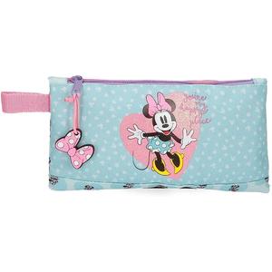 Disney - Estuche azul Disney Minnie My happy place con asa 22x12 cms Poliéster