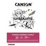 Bloc de dibujo Canson A4 Graduate Manga Marker Layout Extraliso 70g