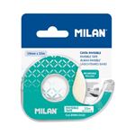 Cinta adhesiva Milan invisible mate con dispensador verde 19x33 mm