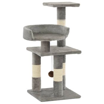 Rascador Para Gatos Con Postes De Sisal 65 Cm Gris Vidaxl