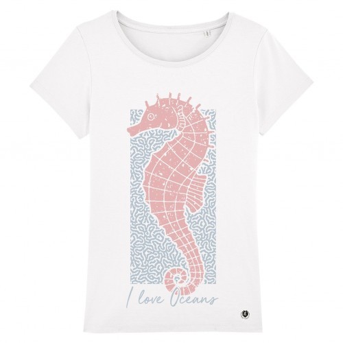 Camiseta Mujer Caballito de mar color Blanco