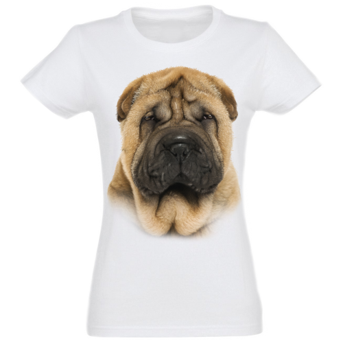 Camiseta Mujer Shar Pei color Blanco