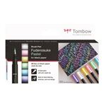 Estuche con 6 rotuladores Tombow Fudenosuke colores pastel