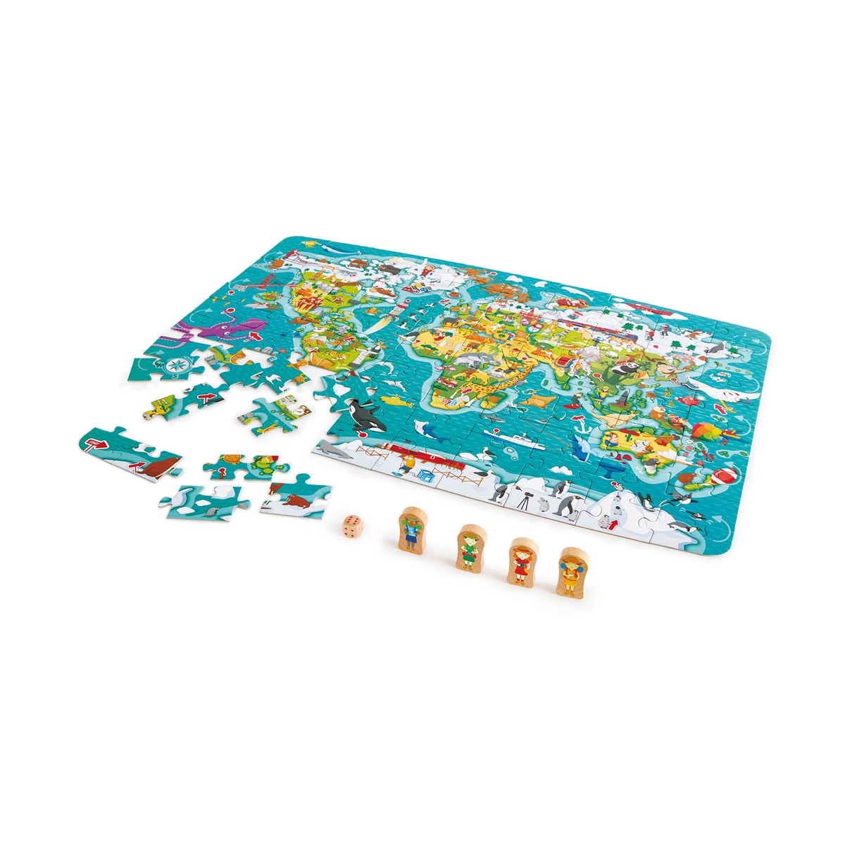 Hape - Puzzle La Vuelta Al Mundo 2 En 1